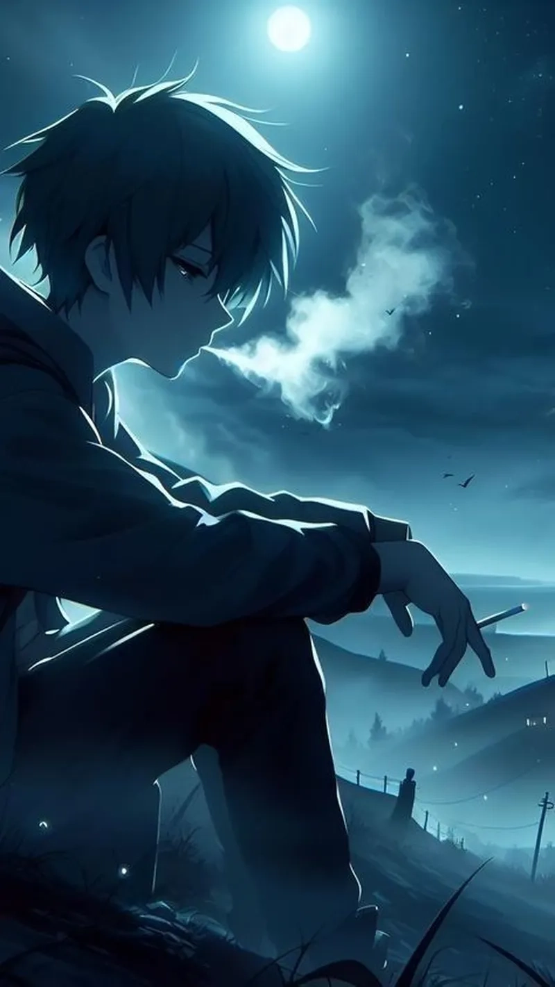 Tải ngay hình nền anime nam buồn mang sắc thái u sầu