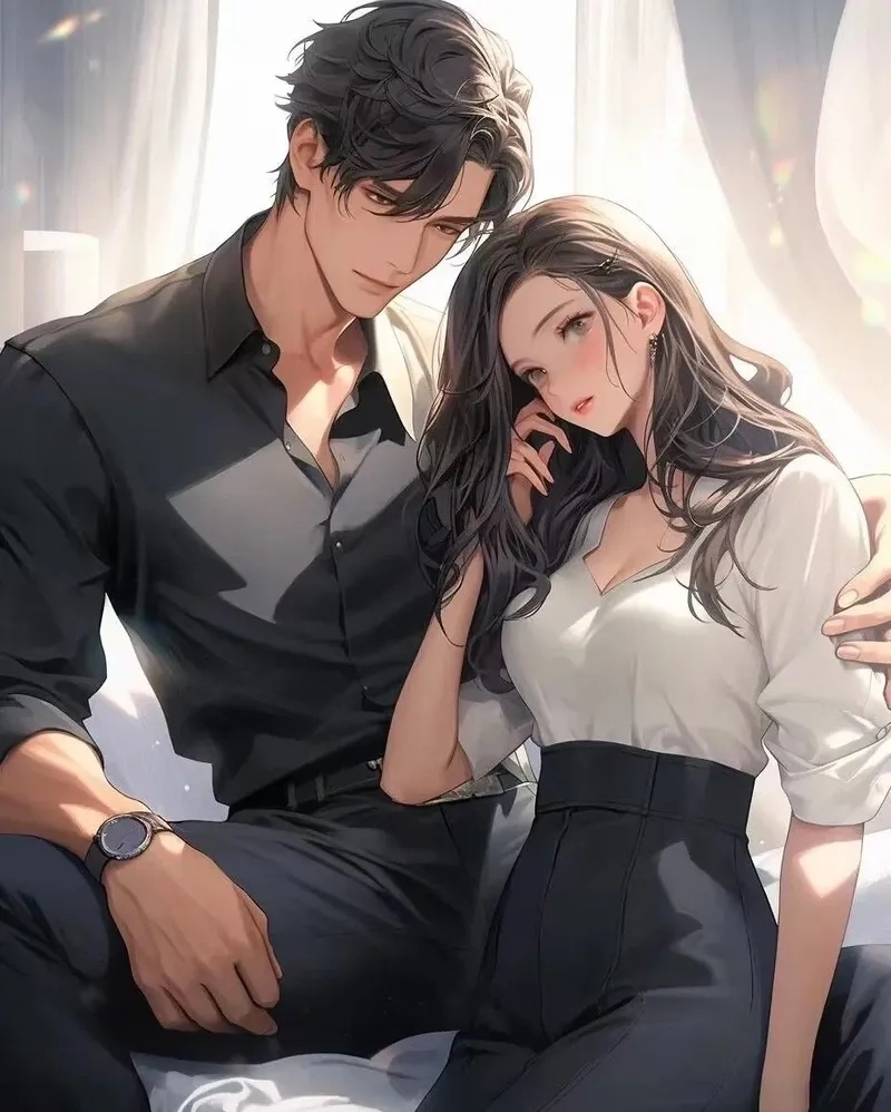 Khoảnh khắc tình cảm trong hình anime nam nữ yêu nhau đầy cảm xúc