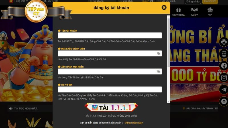 Đăng ký 789win nhanh chóng chỉ qua vài thao tác