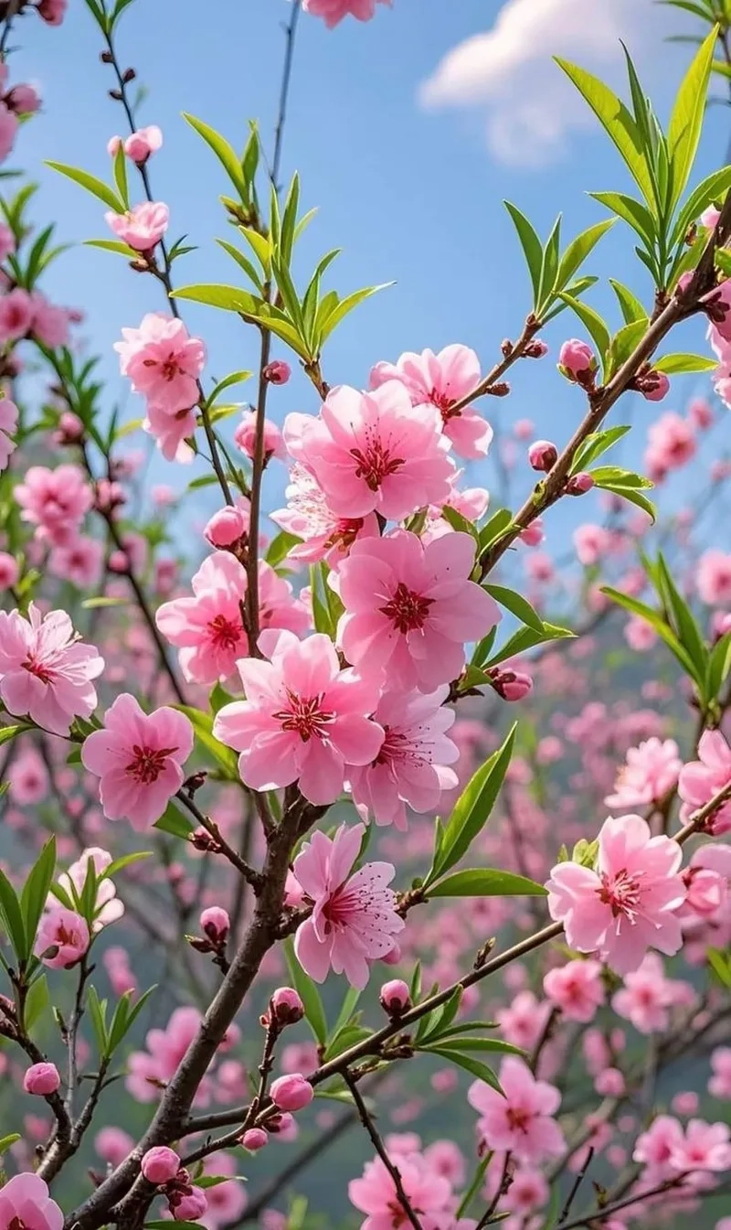 Khoảnh khắc tuyệt đẹp qua hình ảnh hoa đào nở