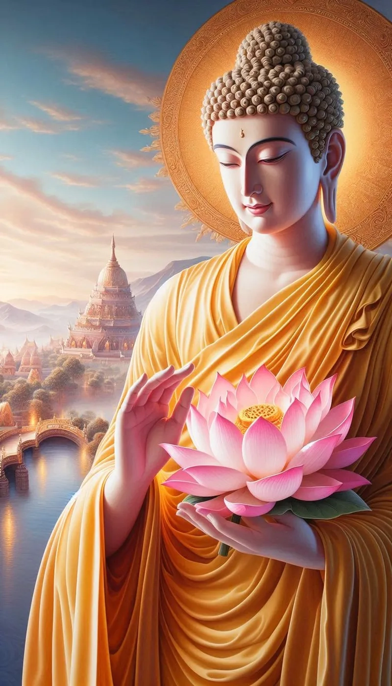 Hòa mình vào vẻ đẹp tinh khiết của ảnh Phật và hoa sen