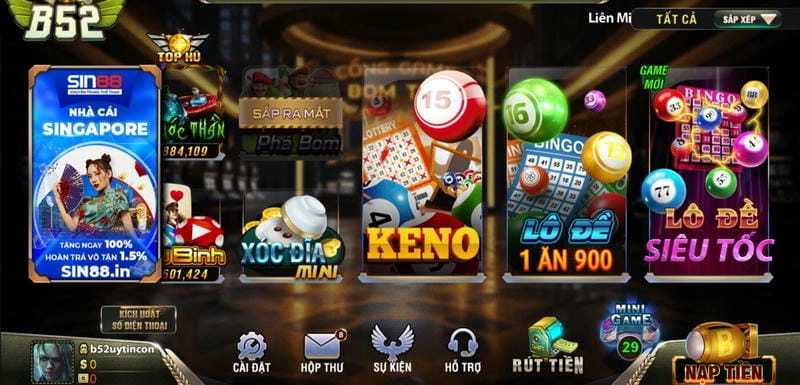 Giao diện B52 Club không chỉ đẹp mắt mà còn tiện lợi