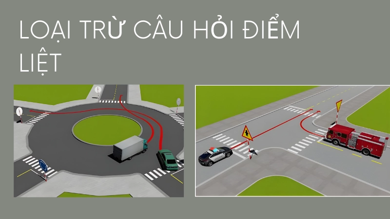 Các câu hỏi điểm liệt trong bộ đề thi lái xe b2