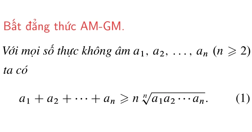 Công thức AM-GM cho 2 và 3 số không âm