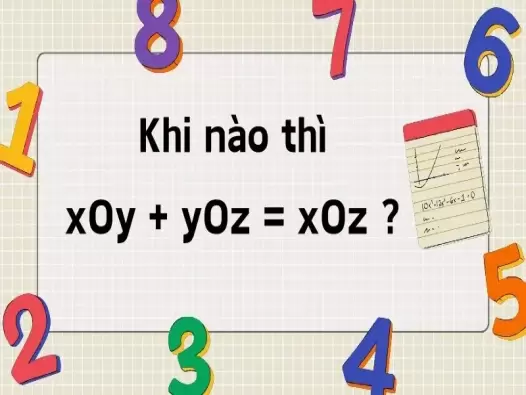 Giải thích khi nào thì ∠xOy + ∠yOz = ∠xOz