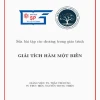 Giải tích hàm một biến: Khái niệm, ứng dụng và tài liệu học tập