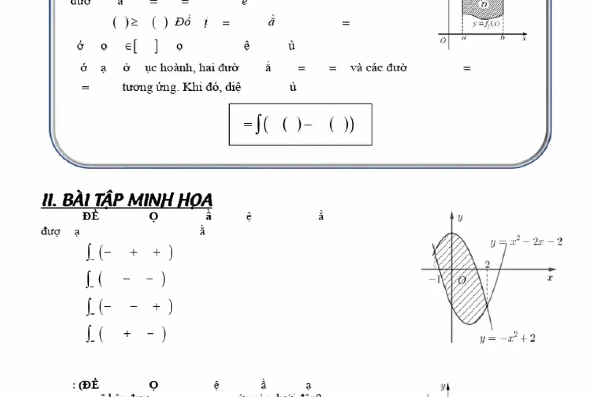 Công thức tính diện tích hình phẳng và ứng dụng chi tiết