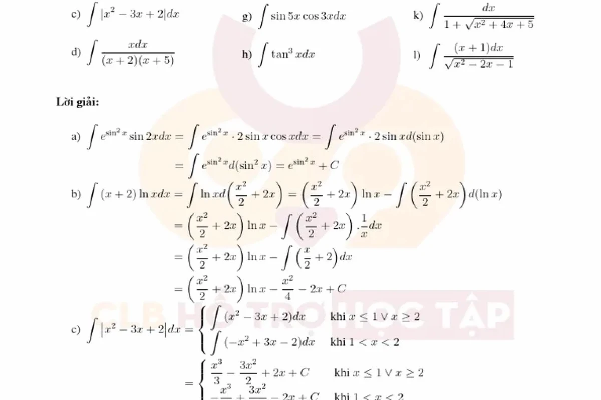 Giải đề cương Giải tích 2: Hướng dẫn chi tiết từ Đại học Bách khoa Hà Nội