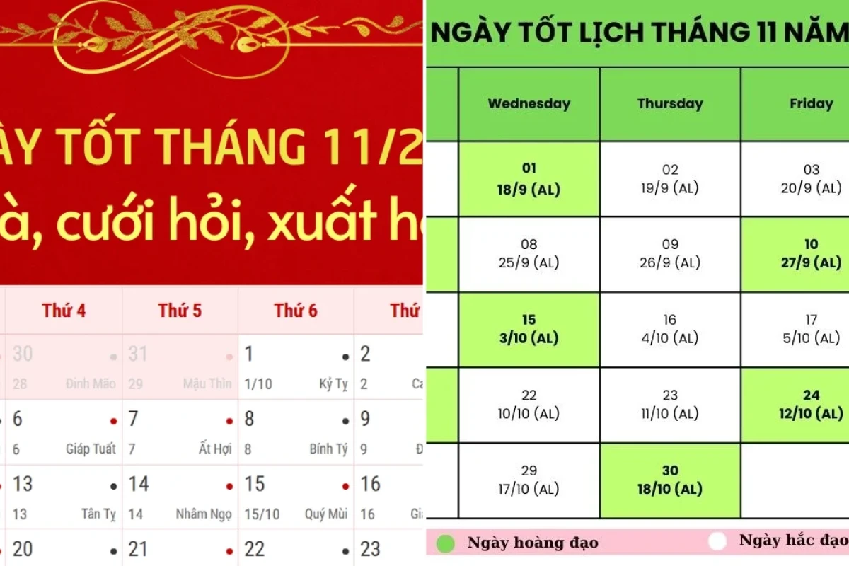 Đánh giá ngày tốt xuất hành tháng 11 dương lịch năm 2026