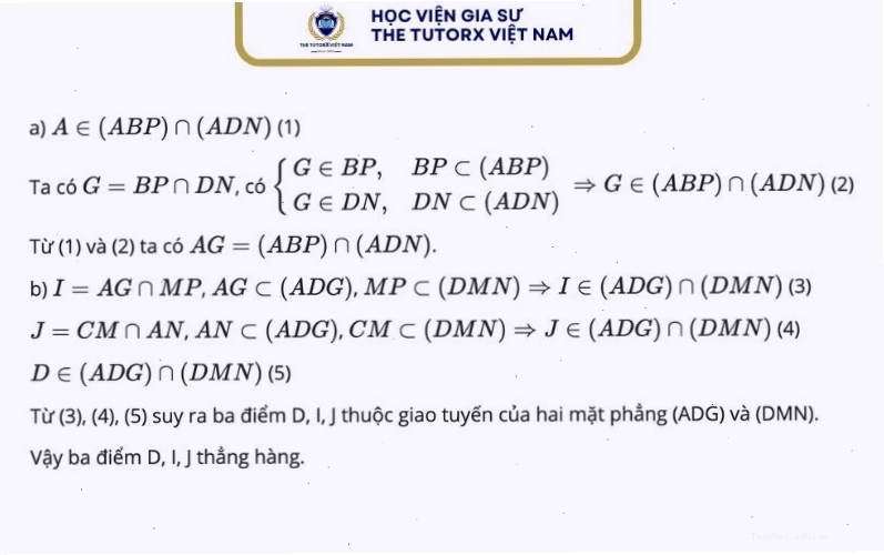 Bài tập vận dụng chứng minh 3 điểm thẳng hàng trong hình không gian