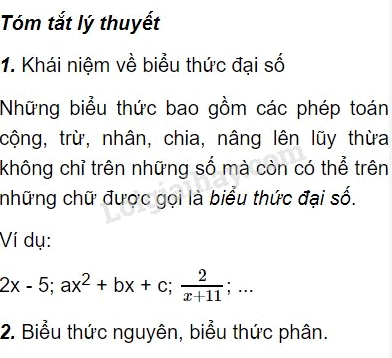 Biểu thức đại số là gì? Khái niệm và ví dụ chi tiết
