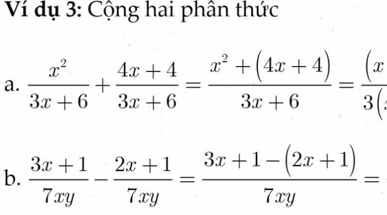 Các dạng toán về cộng trừ phân thức đại số lớp 8