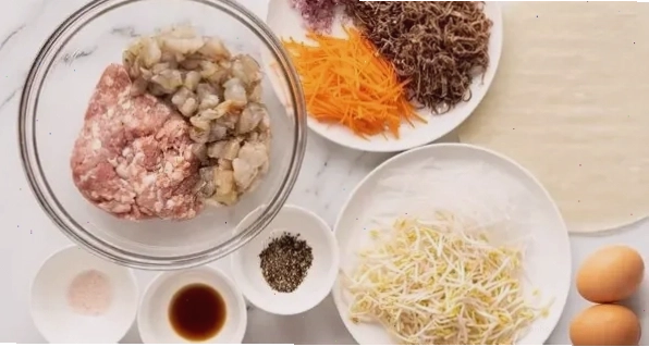 Các nguyên liệu cần thiết cho món chả giò rế truyền thống