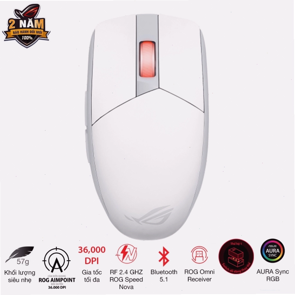 Chuột ASUS ROG Strix Impact III Wireless White