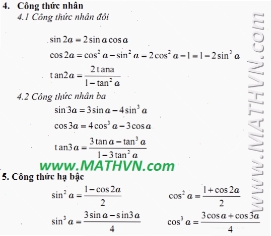 Công thức cộng lượng giác