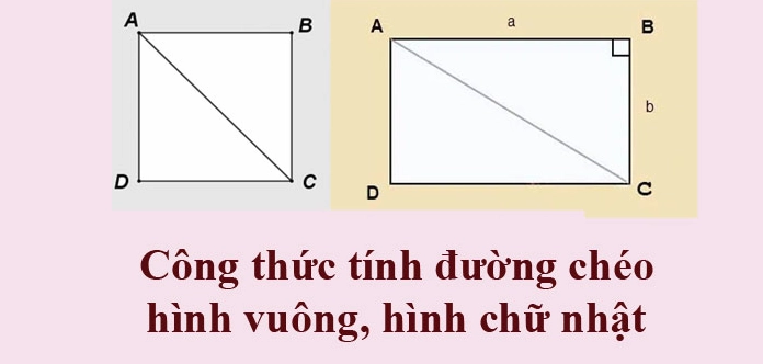 Công thức tính đường chéo hình vuông và hình chữ nhật chính xác nhất