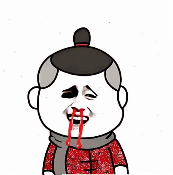Hình ảnh meme máu mũi mô tả phản ứng cường điệu