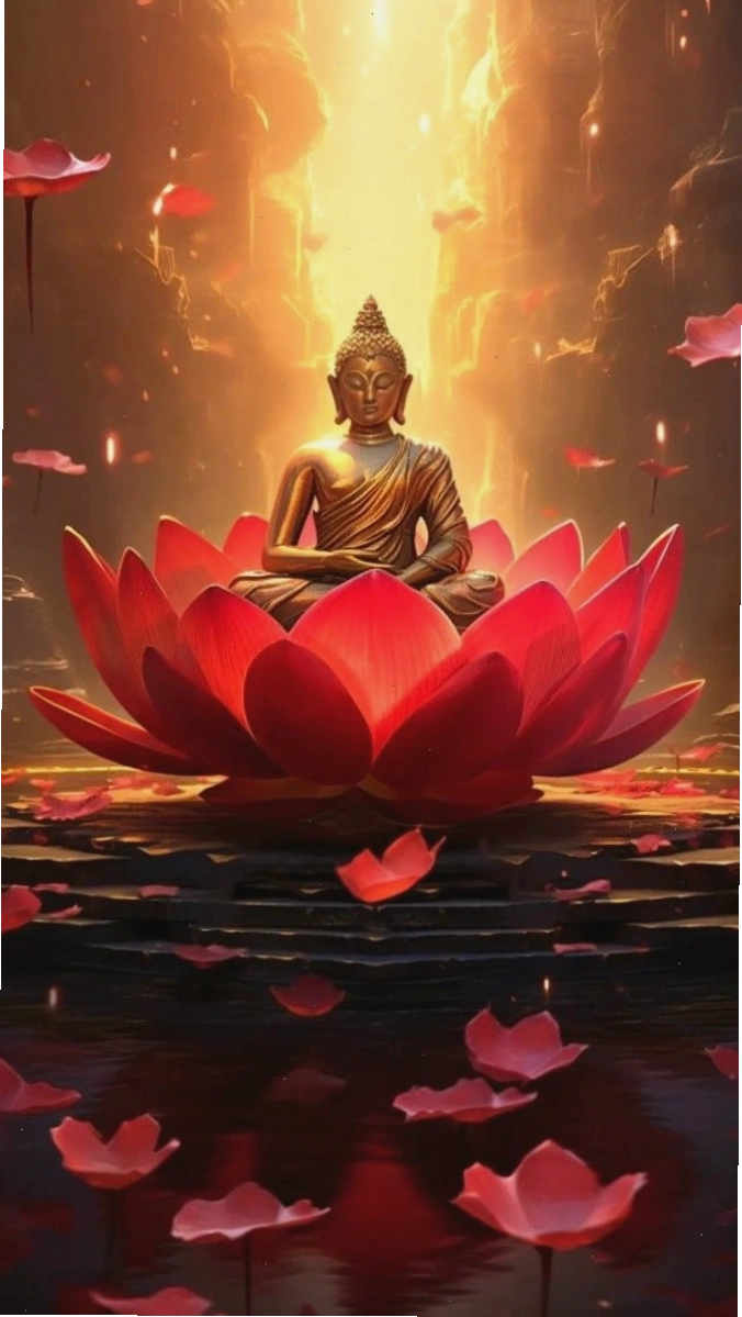 Hình ảnh Phật thiền định trong không gian thanh tịnh
