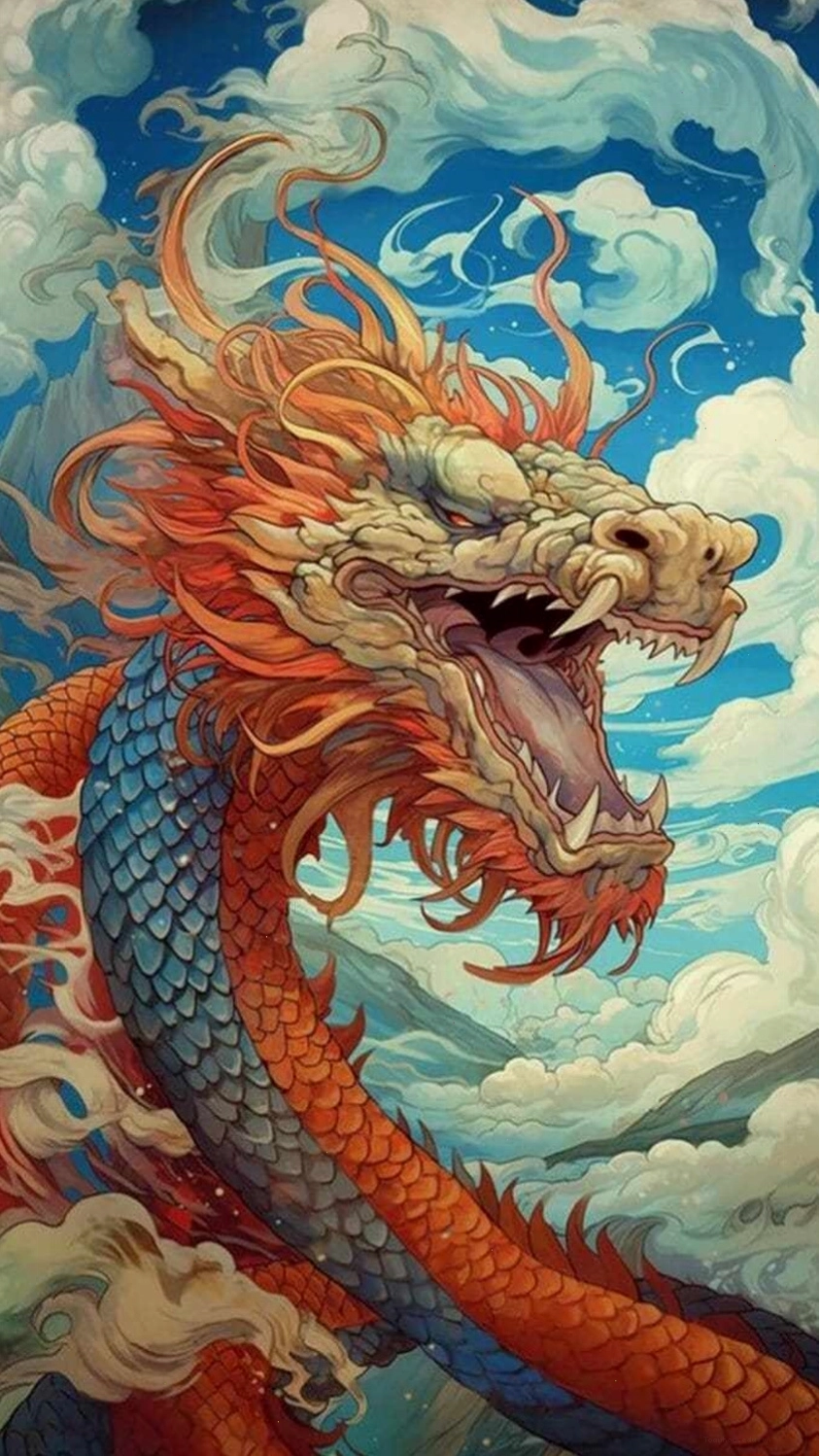 Hình nền điện thoại con Rồng cực ấn tượng với hiệu ứng đồ họa độc đáo