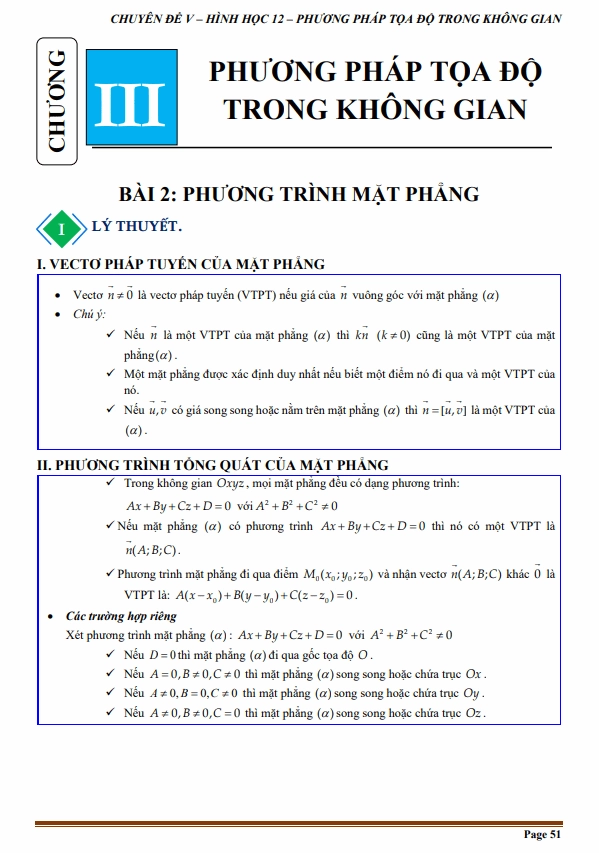 Hướng dẫn chi tiết cách viết phương trình mặt phẳng chuẩn xác nhất