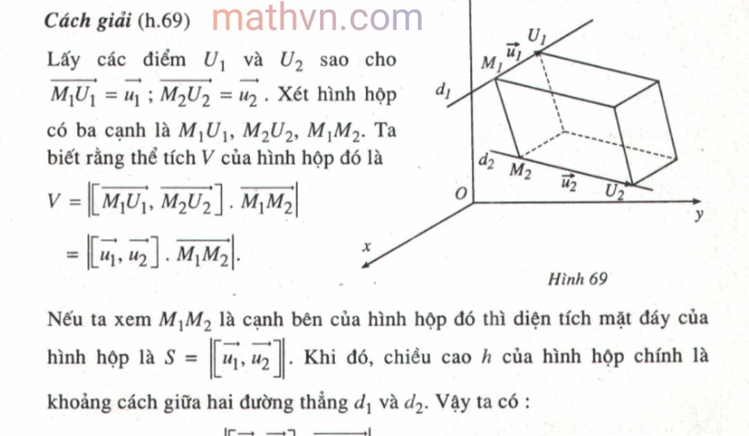 Khoảng cách giữa 2 đường thẳng chéo nhau trong không gian