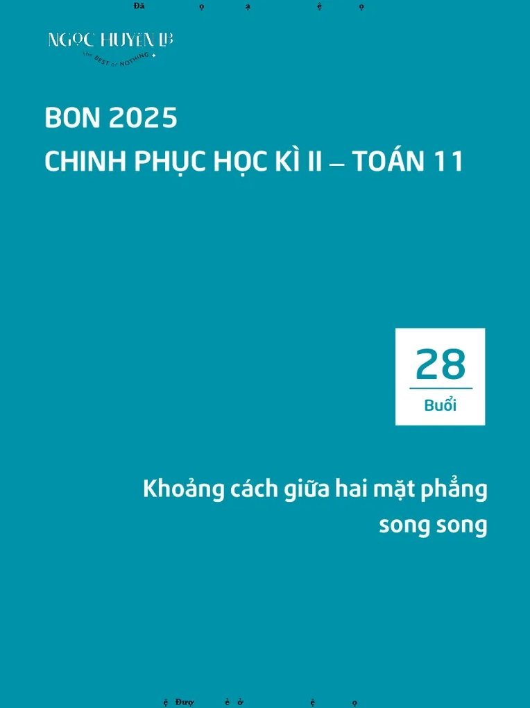 Khoảng cách giữa hai mặt phẳng song song cách tính và bài tập