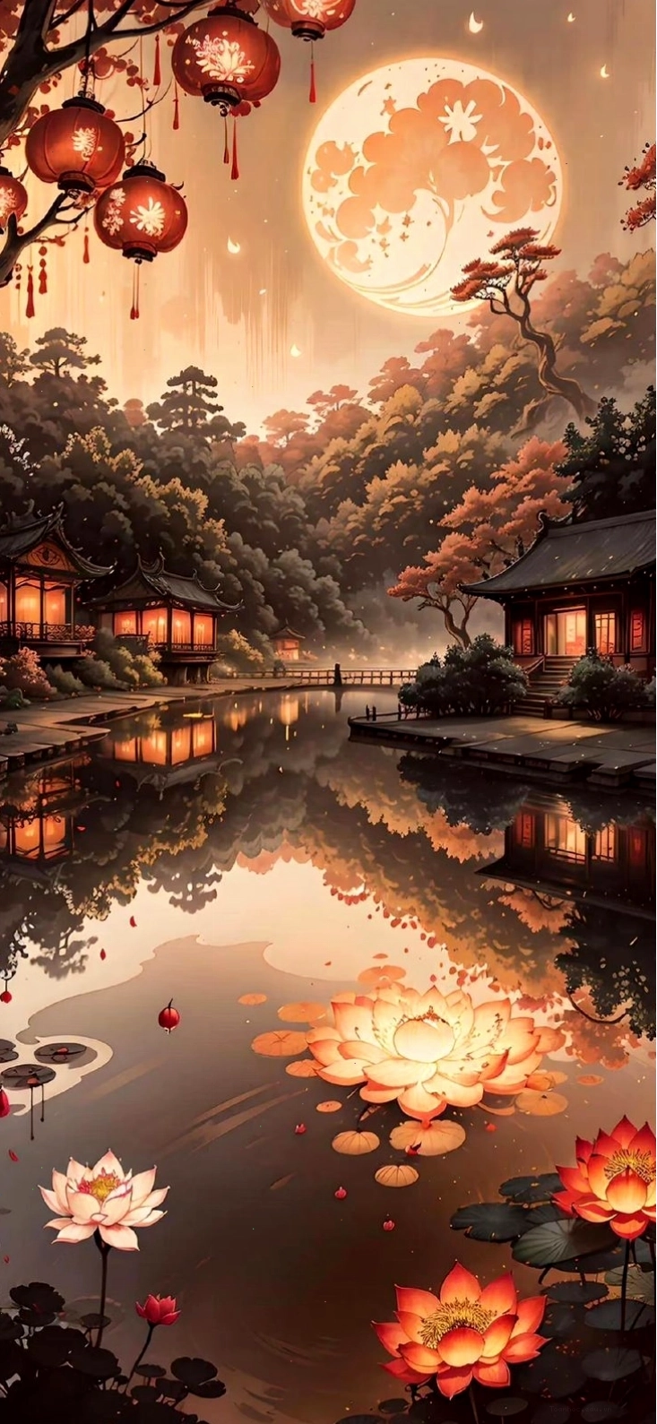 Mẫu hình nền hoa mẫu đơn cho điện thoại với hiệu ứng độc đáo