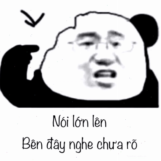 Meme gấu trúc với vẻ mặt không nghe rõ