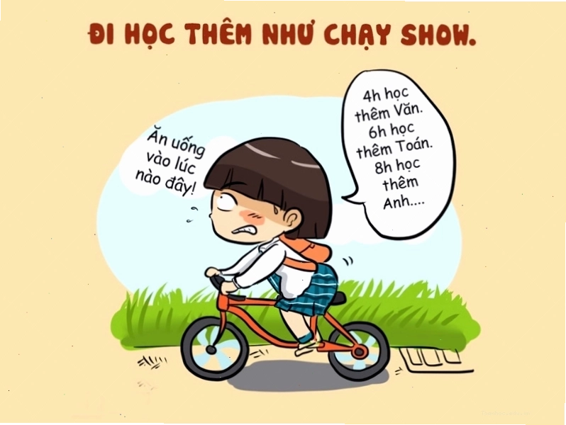 Meme vẽ so sánh tình trạng đi học hiện nay với hình ảnh chạy show bận rộn