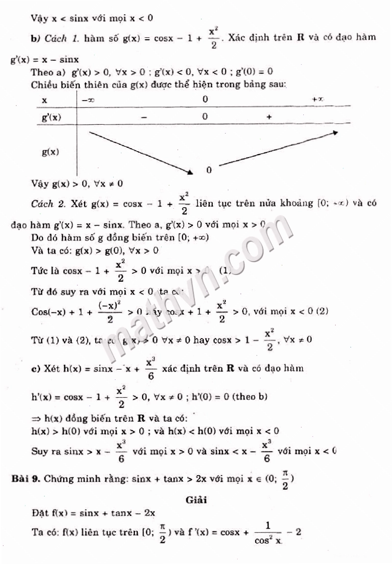 Minh họa bài tập chương 1 trong sách Giải tích 12 nâng cao