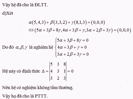 Minh họa bài tập đại số tuyến tính