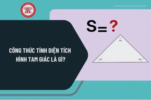Minh họa công thức tính diện tích hình tam giác với đáy và chiều cao
