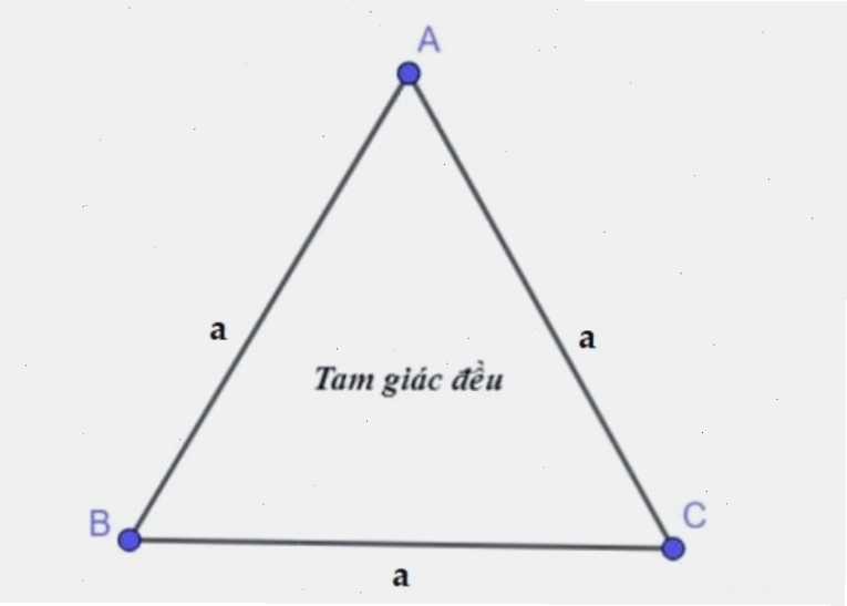 Minh họa hình tam giác đều với ba cạnh bằng nhau