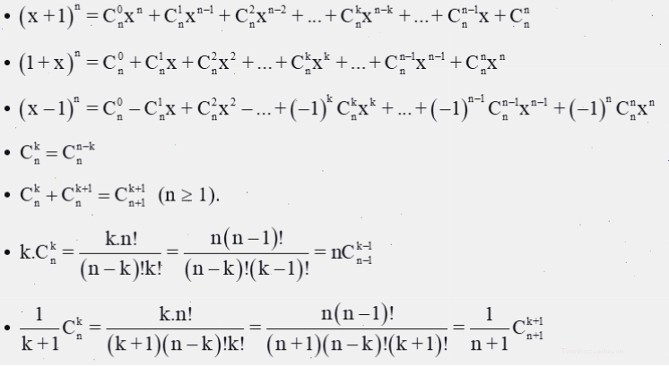 Minh họa tam giác Pascal và công thức khai triển nhị thức Newton