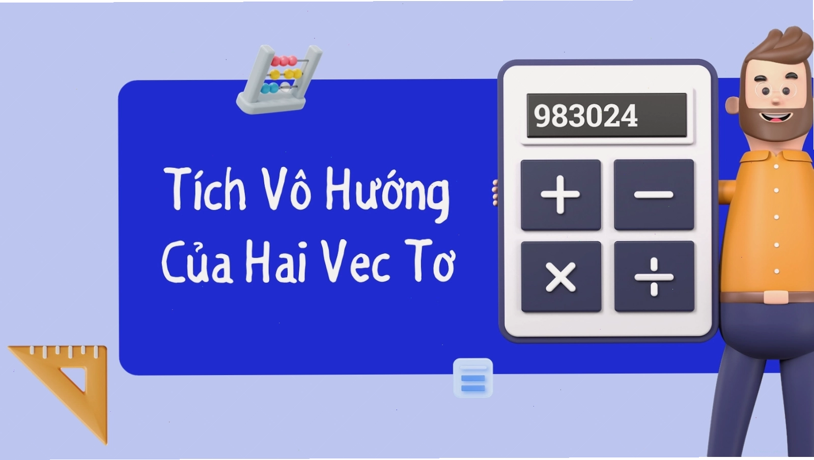 Minh họa tích vô hướng của hai vector trong không gian
