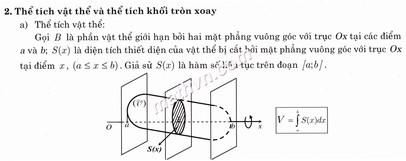 Minh họa ứng dụng tích phân trong tính toán hình học