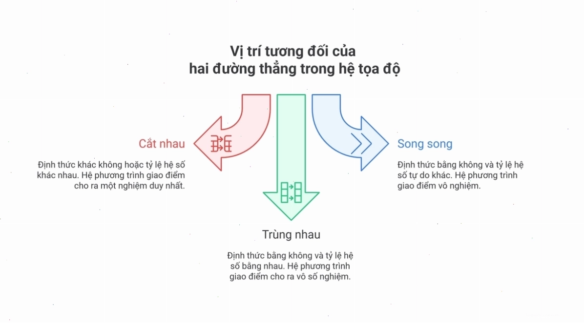 Phân tích vị trí hai đường thẳng trong hệ tọa độ