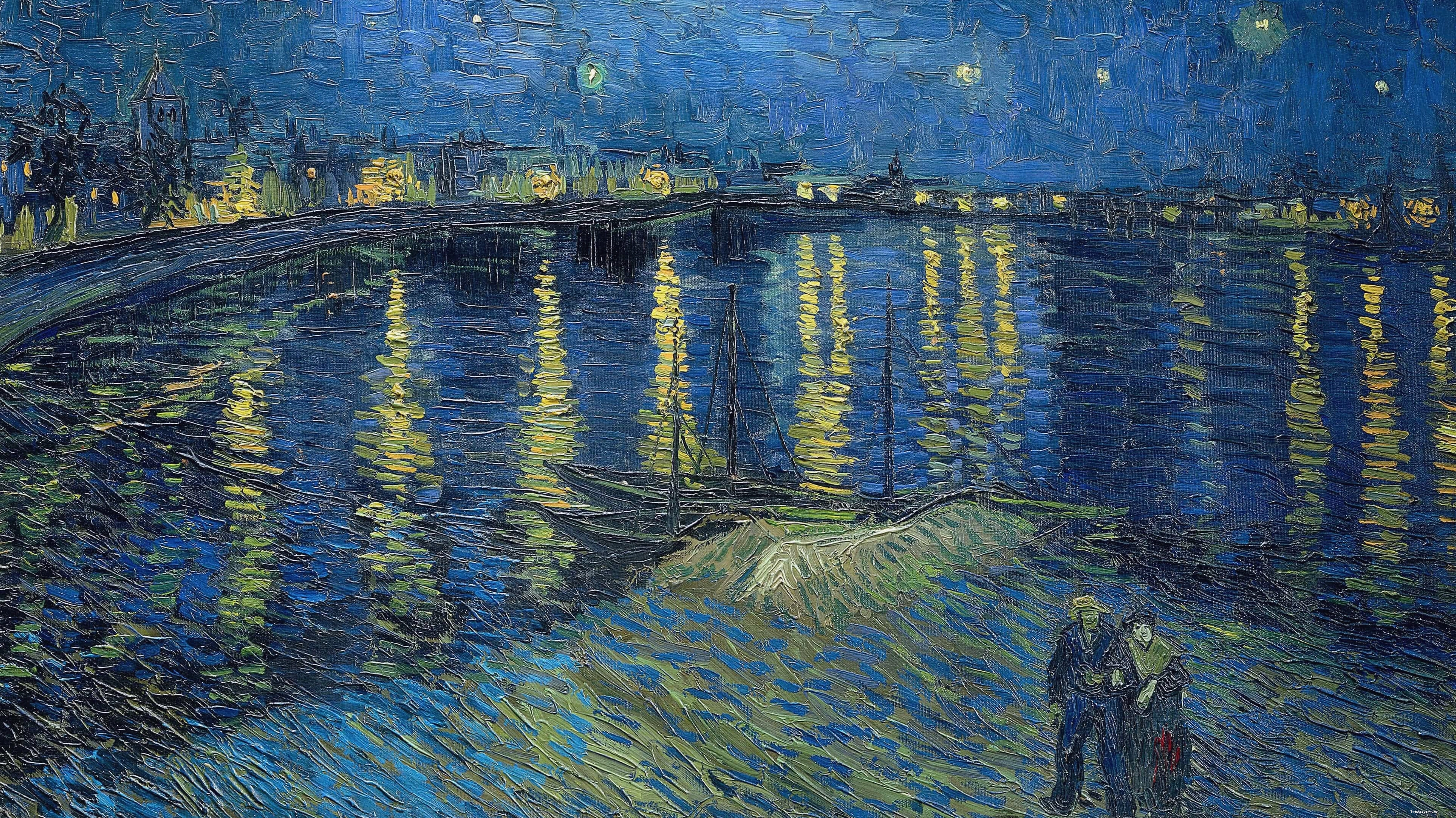 The Starry Night Painting By Vincent Van Gogh UHD 4K Wallpaper