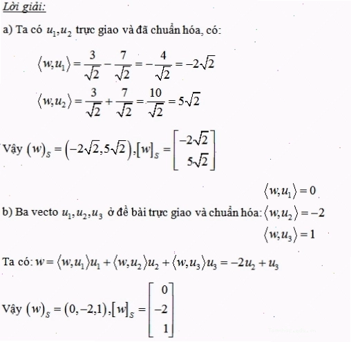 Tìm toạ độ của vecto theo cơ sở