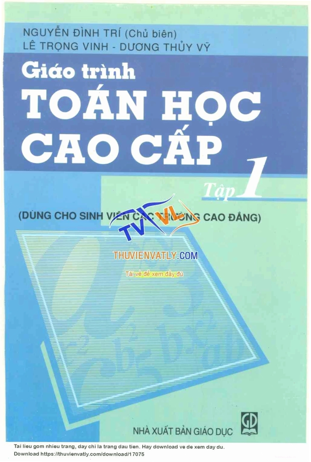 Toán Cao Cấp Tập 1 (Nguyễn Đình Trí)