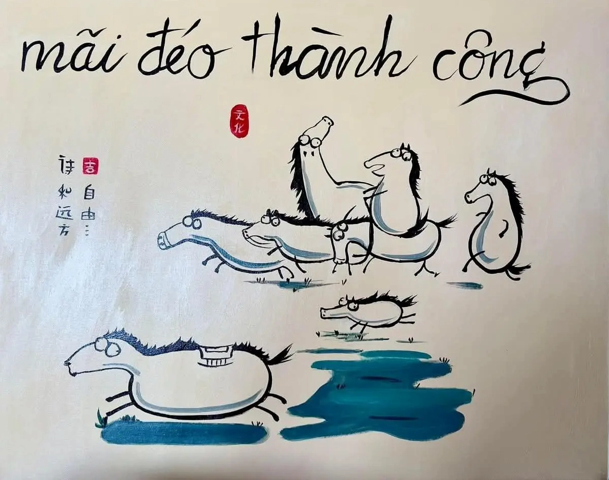 Tranh 'Mã Đáo Thành Công' Meme Độc Đáo Gây Sốt Mạng Xã Hội 2026