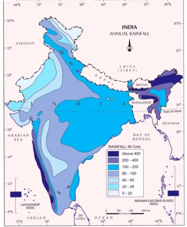 precipitation forecast india for the monsoon season