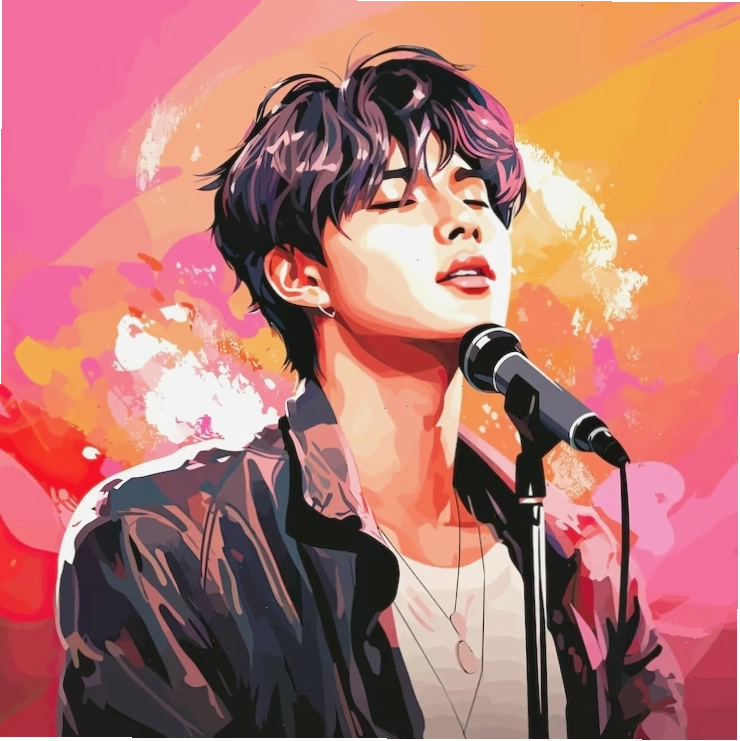 Thần tượng Kpop phong cách chibi vector