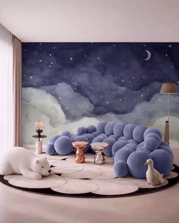 Deep relief 3D wallpaper for a dramatic bedroom effect