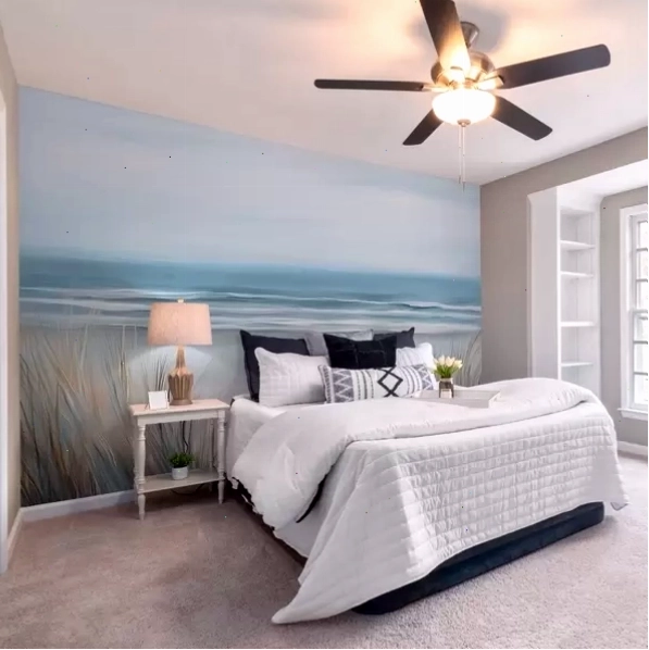 Elegant 3D textured wallpaper in a modern master bedroom