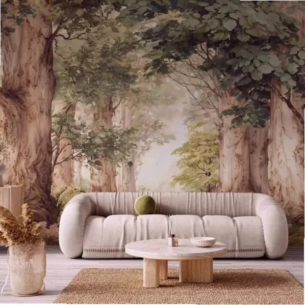 Luxury textured wall covering with neutral tones
