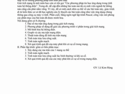 Đại Số Tuyến Tính Ma Trận Ứng Dụng Trong Giải Tích Mạng