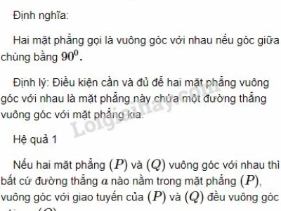 Khám phá tính chất hai mặt phẳng vuông góc trong không gian