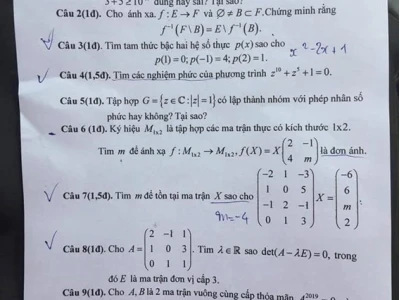 Tổng hợp đề thi đại số tuyến tính và các dạng bài tập liên quan