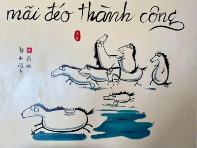 Tranh 'Mã Đáo Thành Công' Meme Độc Đáo Gây Sốt Mạng Xã Hội 2026